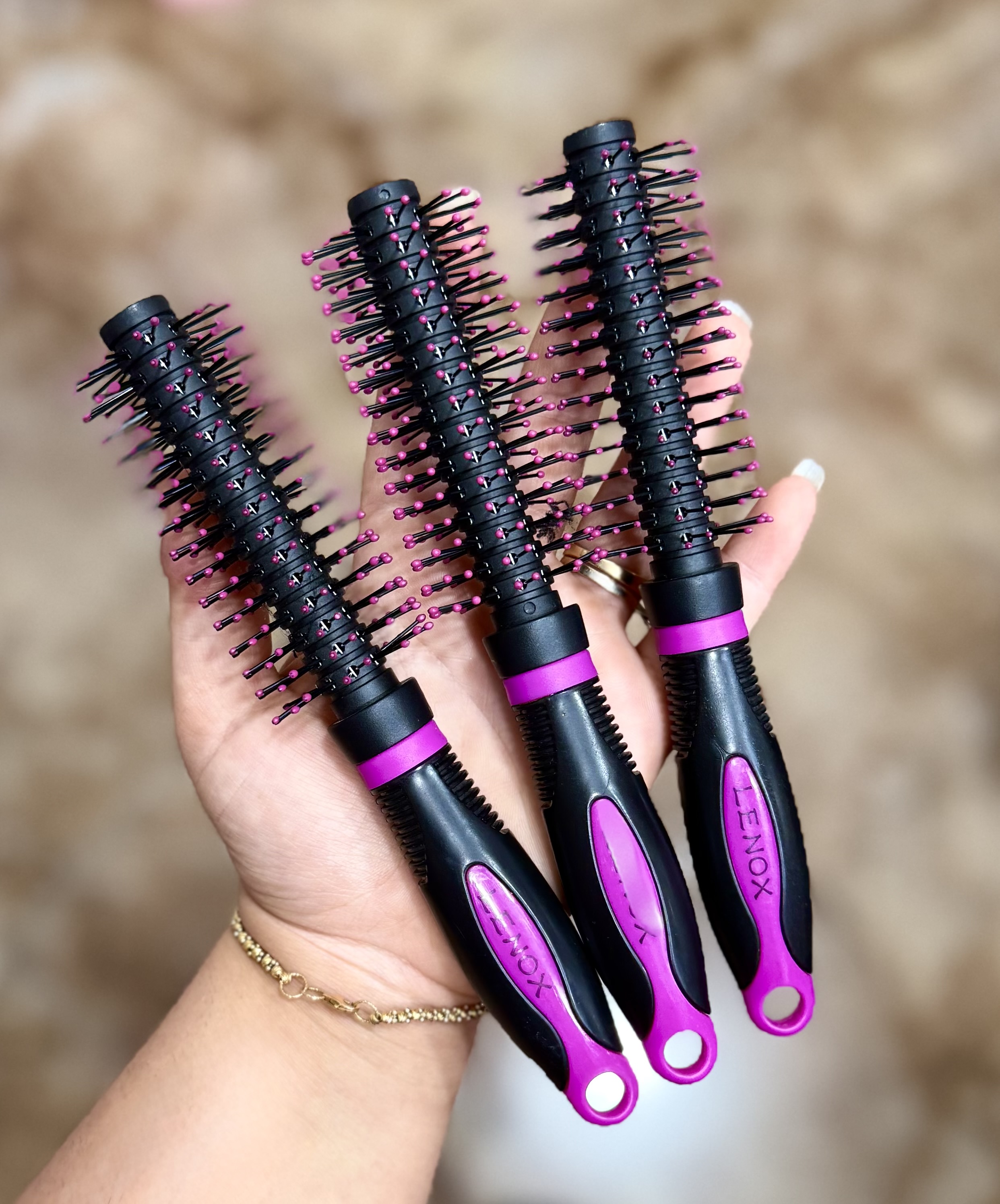 برس مو مسافرتی لنوکس مدل گرد (Round Brush)  برس پیچ