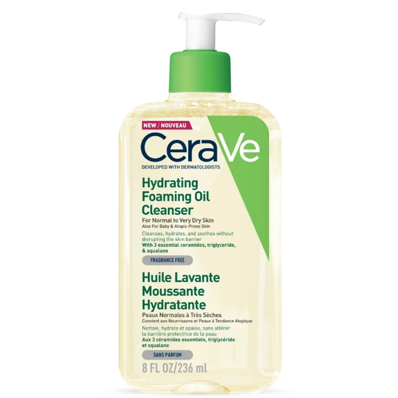 شوینده روغنی سراوی مدل Hydrating Foaming Oil Cleanser پوست نرمال تا خیلی خشک